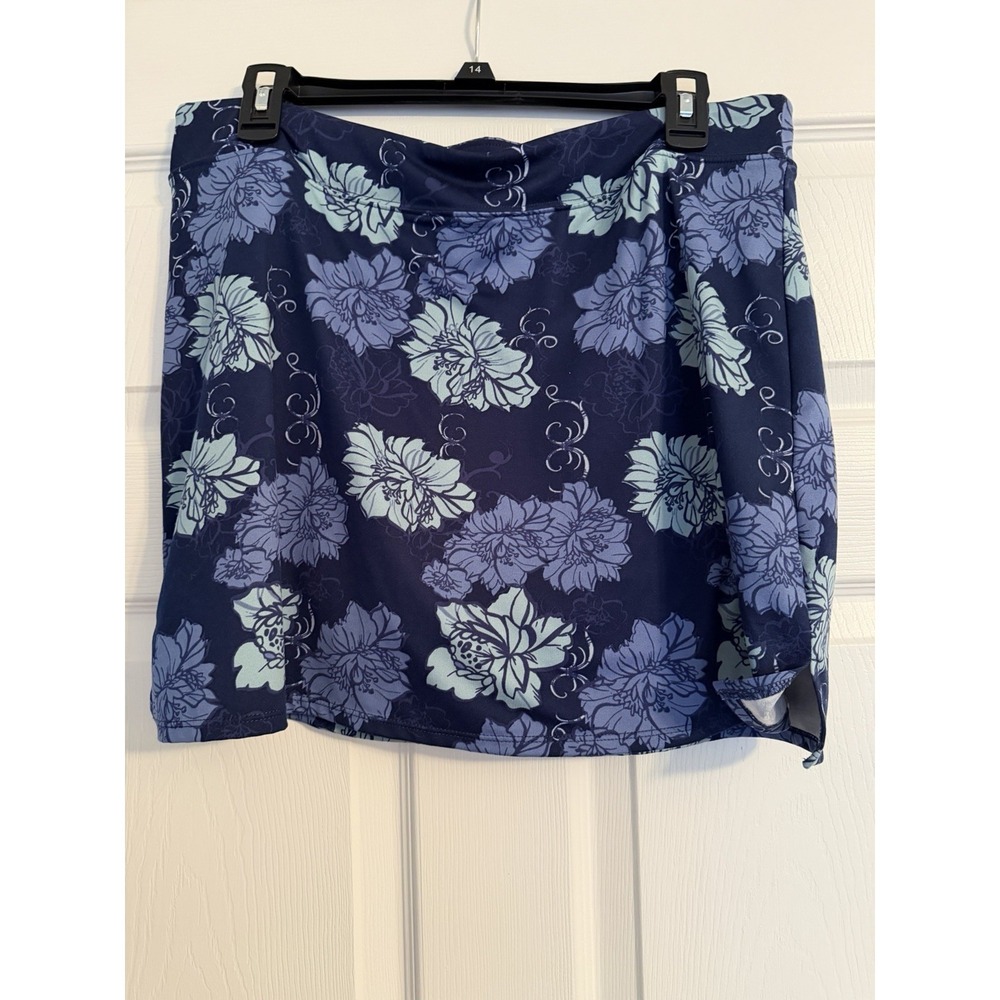 Tranquility by Colorado Clothing women's athletic skort Large Navy Blue Floral